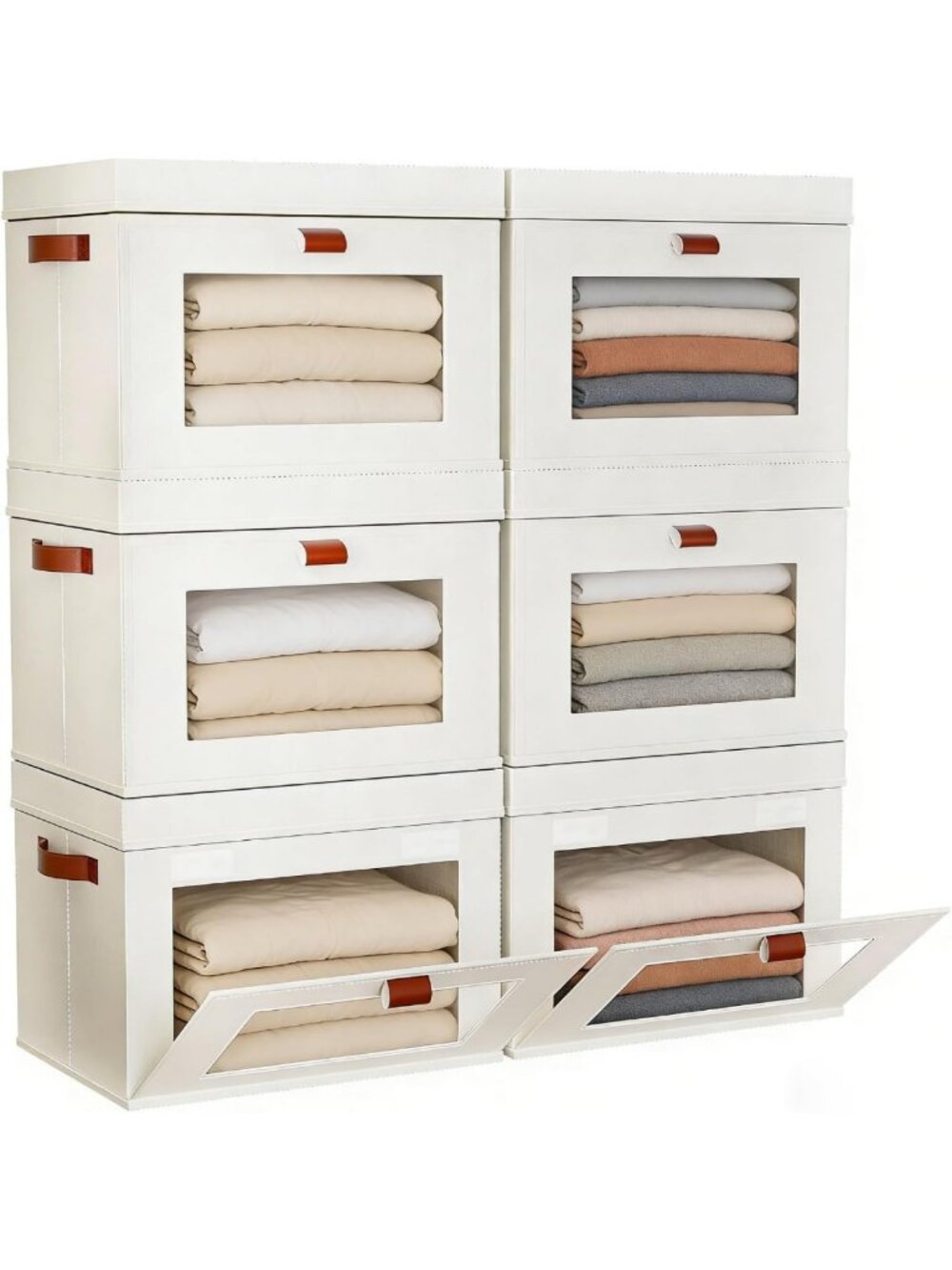 Large Storage Bins with Lids Stackable Oxford Fabric Organizer Box